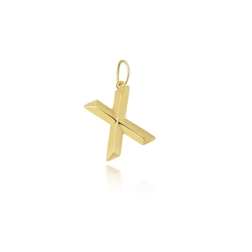 9ct Yellow Gold Initial Pendant X 12 X 13.6mm
